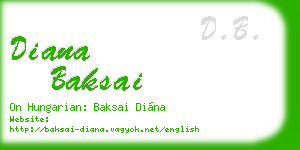 diana baksai business card